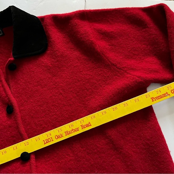 Red Wool Cardigan Women’s Size Large - Picture 7 of 12